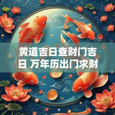 黄道吉日查财门吉日 万年历出门求财黄道吉日