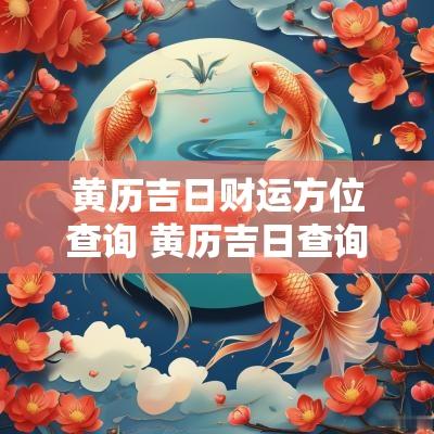 黄历吉日财运方位查询 黄历吉日查询生肖