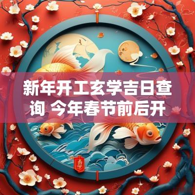 新年开工玄学吉日查询 今年春节前后开工吉日查询