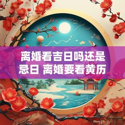 离婚看吉日吗还是忌日 离婚要看黄历吗