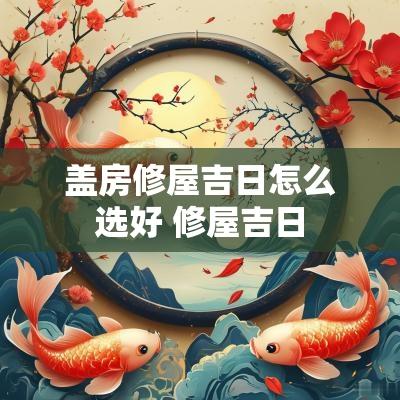 盖房修屋吉日怎么选好 修屋吉日