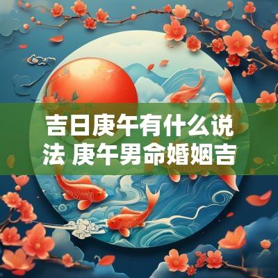 吉日庚午有什么说法 庚午男命婚姻吉日