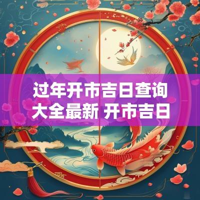 过年开市吉日查询大全最新 开市吉日查询2025年黄道吉日