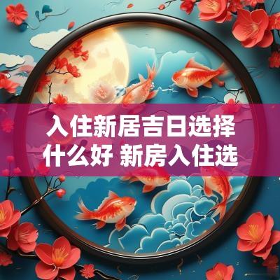 入住新居吉日选择什么好 新房入住选吉日怎么选