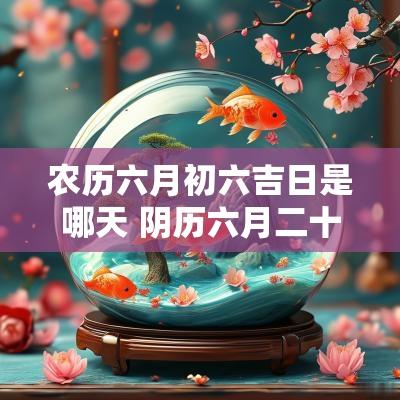农历六月初六吉日是哪天 阴历六月二十六是黄道吉日吗