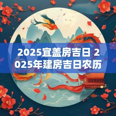 2025宜盖房吉日 2025年建房吉日农历