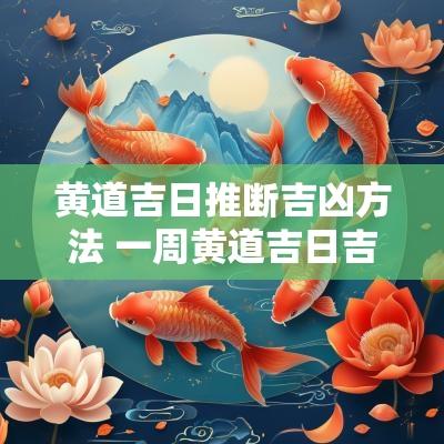 黄道吉日推断吉凶方法 一周黄道吉日吉凶