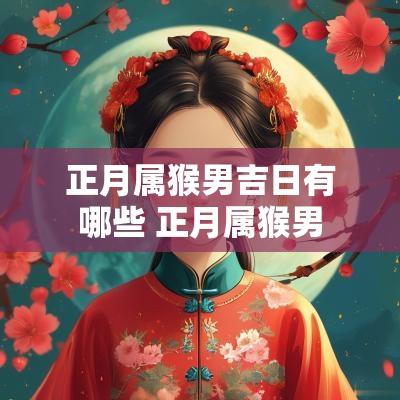 正月属猴男吉日有哪些 正月属猴男