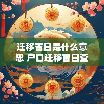 迁移吉日是什么意思 户口迁移吉日查询表最新