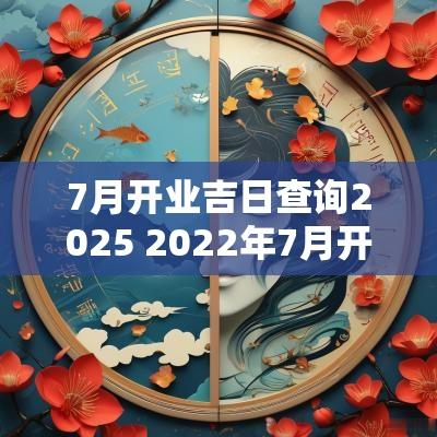 7月开业吉日查询2025 2025年7月开业吉日吉时查询