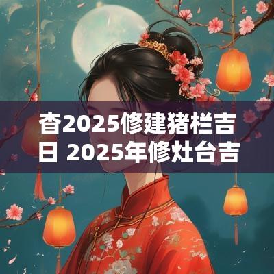 杳2025修建猪栏吉日 2025年修灶台吉日查询