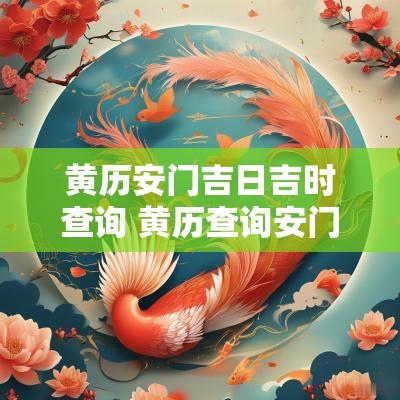 黄历安门吉日吉时查询 黄历查询安门吉日吉时