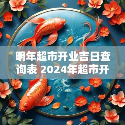 明年超市开业吉日查询表 2025年超市开业该怎么选日子
