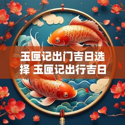 玉匣记出门吉日选择 玉匣记出行吉日吉时