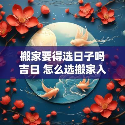 搬家要得选日子吗吉日 怎么选搬家入宅吉日