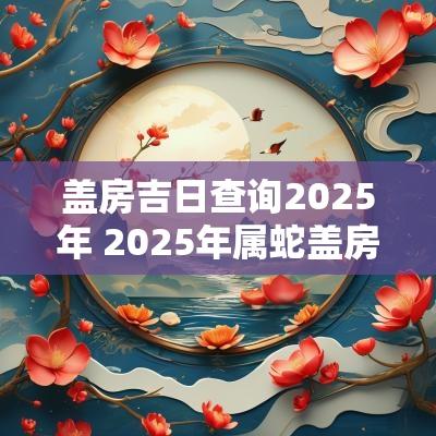 盖房吉日查询2025年 2025年属蛇盖房吉日