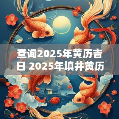 查询2025年黄历吉日 2025年填井黄历吉日