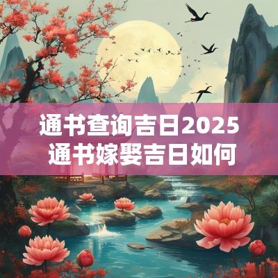 通书查询吉日2025 通书嫁娶吉日如何选择