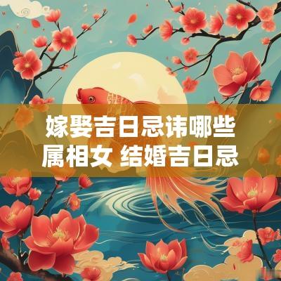 嫁娶吉日忌讳哪些属相女 结婚吉日忌什么属相