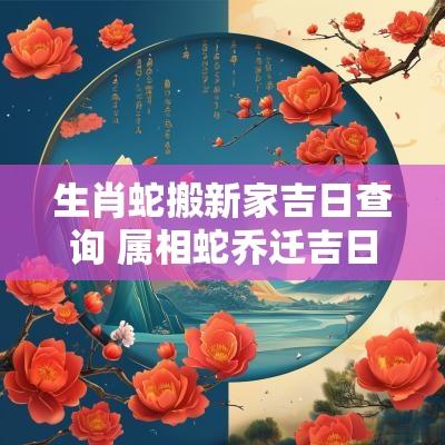 生肖蛇搬新家吉日查询 属相蛇乔迁吉日查询表