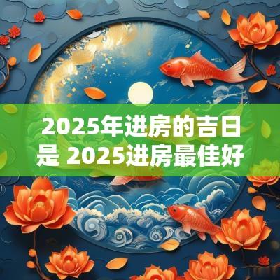 2025年进房的吉日是 2025进房最佳好日子