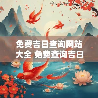免费吉日查询网站大全 免费查询吉日吉时