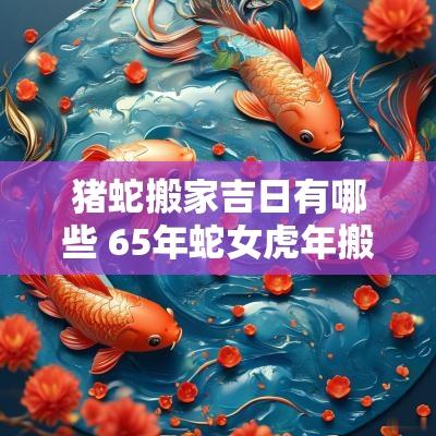 猪蛇搬家吉日有哪些 65年蛇女蛇年搬家吉日