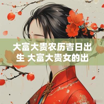 大富大贵农历吉日出生 大富大贵女的出生吉日