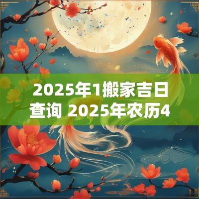 2025年1搬家吉日查询 2025年农历4月搬家吉日查询
