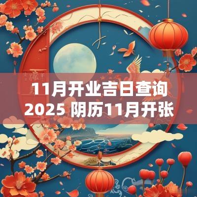 11月开业吉日查询2025 阴历11月开张开业吉日