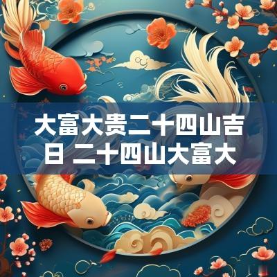 大富大贵二十四山吉日 二十四山大富大贵水法图解