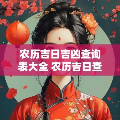 农历吉日吉凶查询表大全 农历吉日查询老黄历