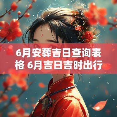 6月安葬吉日查询表格 6月吉日吉时出行查询