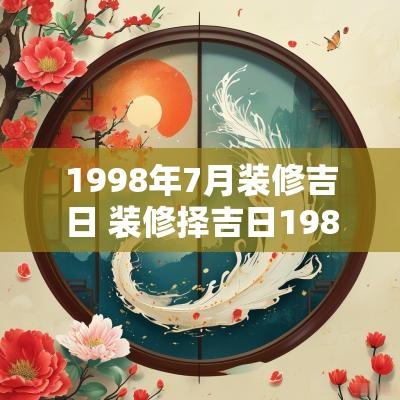 1998年7月装修吉日 装修择吉日1983年