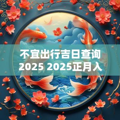 不宜出行吉日查询2025 2025正月入宅最佳吉日