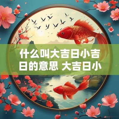 什么叫大吉日小吉日的意思 大吉日小吉日哪个好