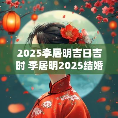 2025李居明吉日吉时 李居明2025结婚吉日