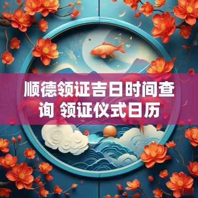 顺德领证吉日时间查询 领证仪式日历