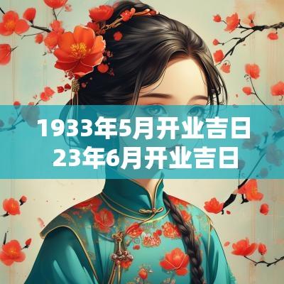 1933年5月开业吉日 23年6月开业吉日