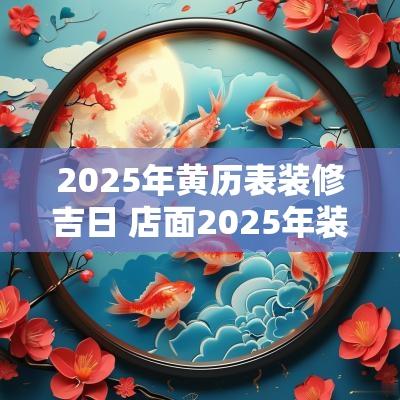 2025年黄历表装修吉日 店面2025年装修吉日