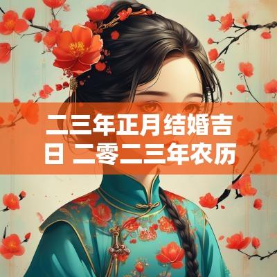 二三年正月结婚吉日 二零二三年农历正月结婚吉日