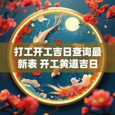打工开工吉日查询最新表 开工黄道吉日查询