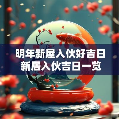 明年新屋入伙好吉日 新居入伙吉日一览表
