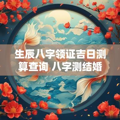 生辰八字领证吉日测算查询 八字测结婚吉日