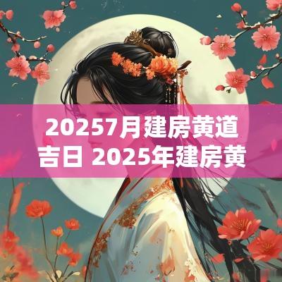 20257月建房黄道吉日 2025年建房黄道吉日一览表