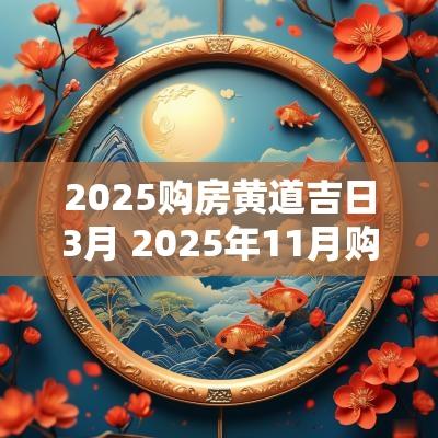 2025购房黄道吉日3月 2025年11月购房吉日
