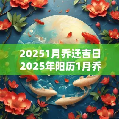 20251月乔迁吉日 2025年阳历1月乔迁吉日