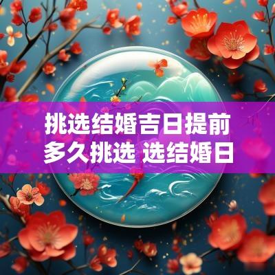挑选结婚吉日提前多久挑选 选结婚日期提前多久