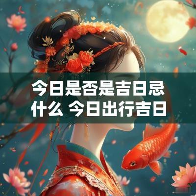 今日是否是吉日忌什么 今日出行吉日一览表