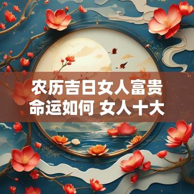 农历吉日女人富贵命运如何 女人十大富贵吉日